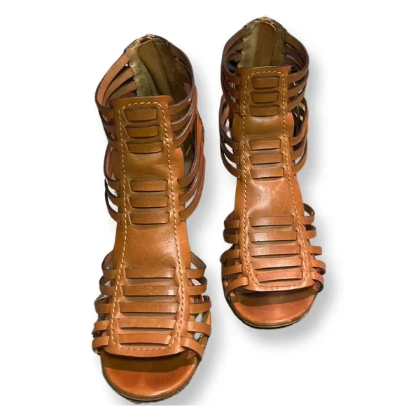 Coach Lucy Veg Leather Gladiator Heels - Picture 4 of 7